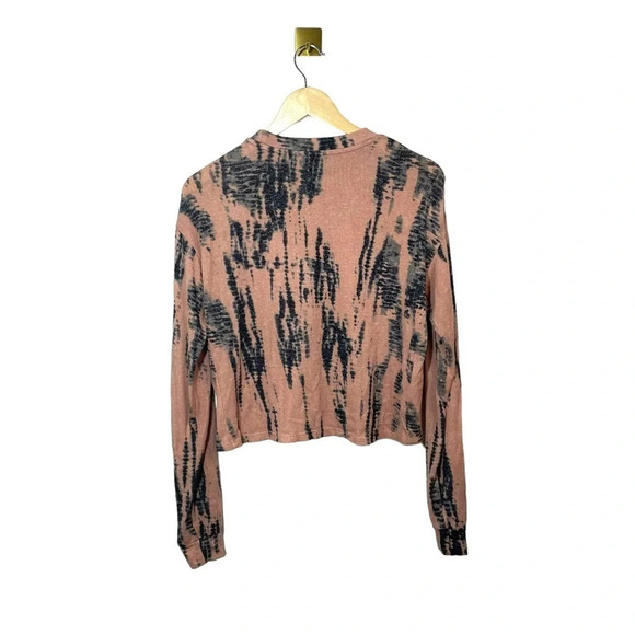 Fornia Women’s Pullover Tie Dye Cropped Sweater in Pink/Black Size XS - Picture 10 of 11
